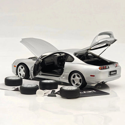 WHELART 1/18 Supra A80 RHD Silver Coupe Full-open type Diecast Model Car Limited Collection