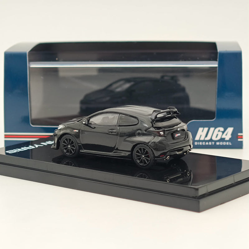 Hobby Japan 1:64 Toyota GRMN YARIS Circuit Package Precious Black Pearl HJ643024CBK Diecast Models Car Collection