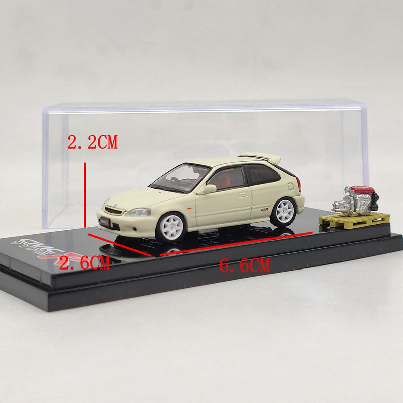 Hobby Japan HJ642016W 1/64 Honda Civic TYPE R (EK9) With Engine Display Model