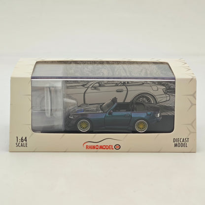 Rhino Model RM 1:64 S2000 Color changing purple/Red Wide body modified convertible hardtop Diecast Model Car Collectible
