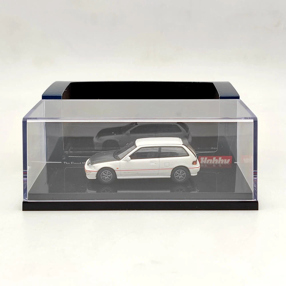 Hobby Japan 1/64 EF9 SiR Ⅱ Carbon Bonnet Customized Version White HJ641031BW Diecast Model Toys Car Collection Gifts