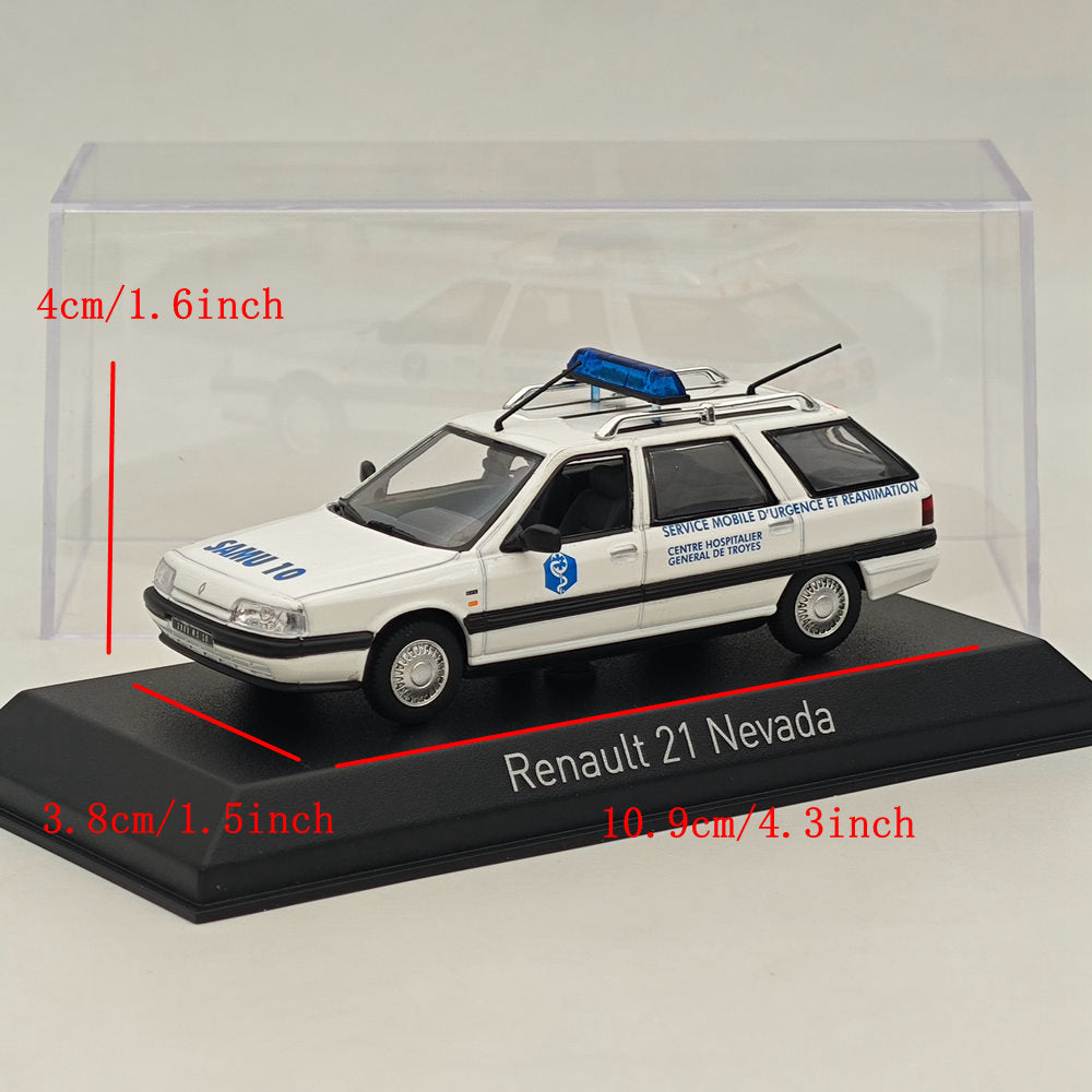 Modèle réduit de voiture moulé sous pression Norev RENAULT 21 NEVADA 1991 SAMU 10, 1/43, collection blanche 