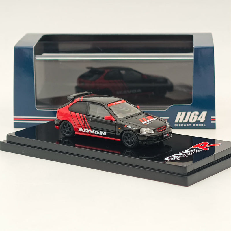 1/64 Hobby Japan Honda CIVIC TYPE R (EK9)1997 YOKOHAMA  ADVAN Diecast Models Car