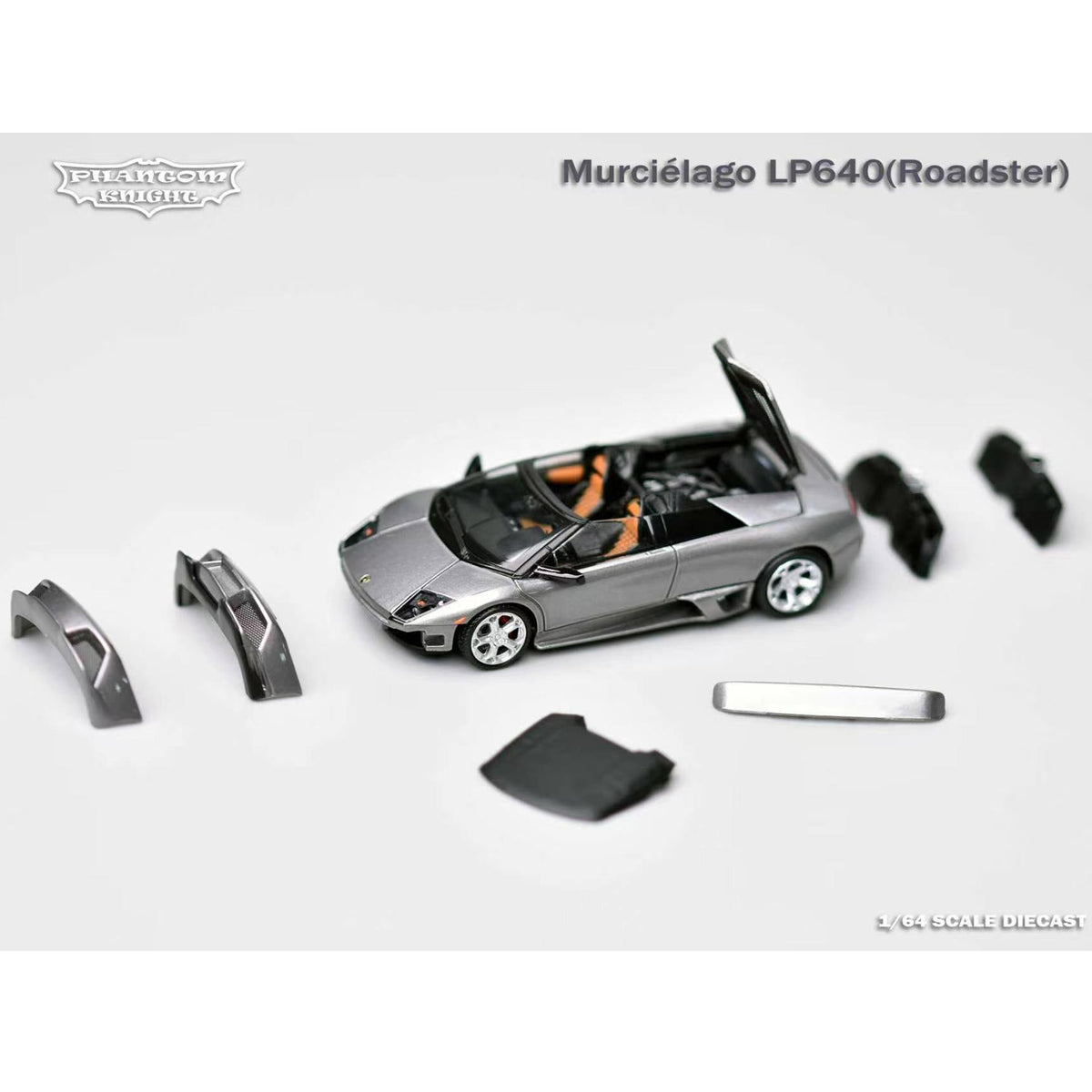 Phantom Knight PK Murciélago LP640 Bat Chengdu Auto Show 1:64 Alloy Open Cover Car Model Gifts