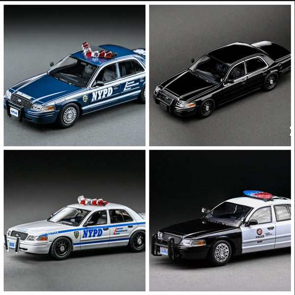 Pre-sale Rollin 1:64 Ford CV NYPD/LAPD Police Car Victoria Crown Diecast Toys Car Models Miniature Hobby Collectible Gifts