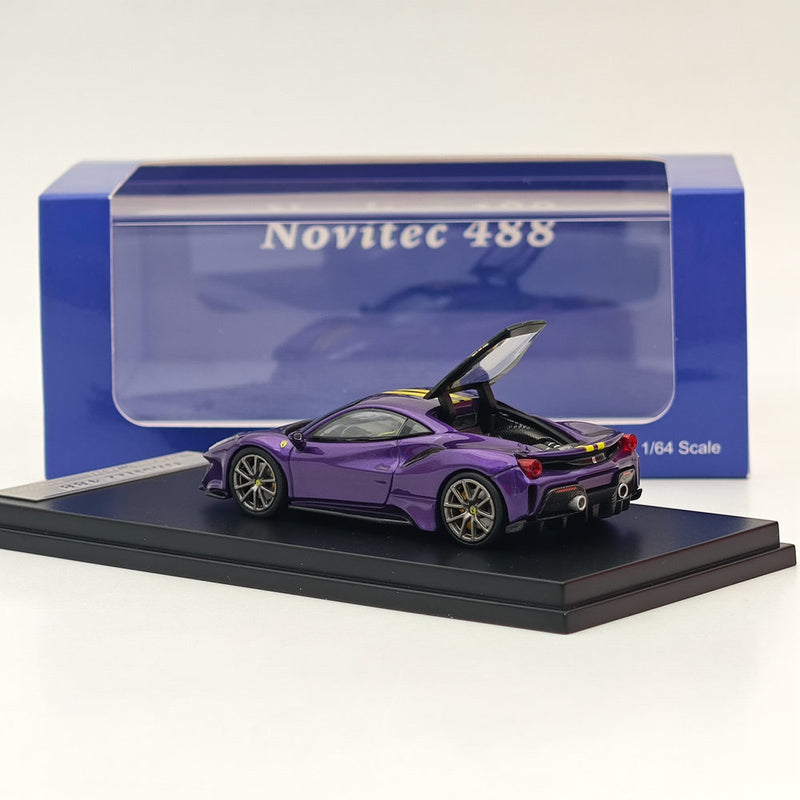 Ichilan 1:64 Ferrari Novitec 488 Pista Purple Super Racing Sports Model Diecast