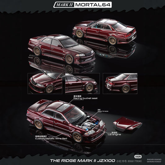 Mortal 1/64 Mark II JZX100 Simulation Alloy Car Model Collection Decoration Gift