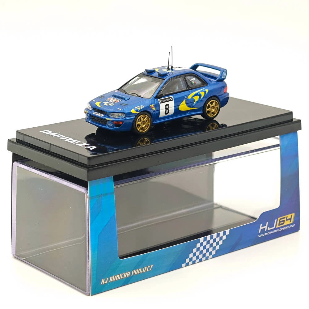 Hobby Japan 1:64 IMPREZA WRC 1997 #8 RAC RALLY Blue Diecast Model HJR642041F