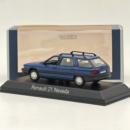 Modèle réduit de voiture moulé sous pression Norev Renault 21 Nevada 2018, collection limitée, bleu, 1/43