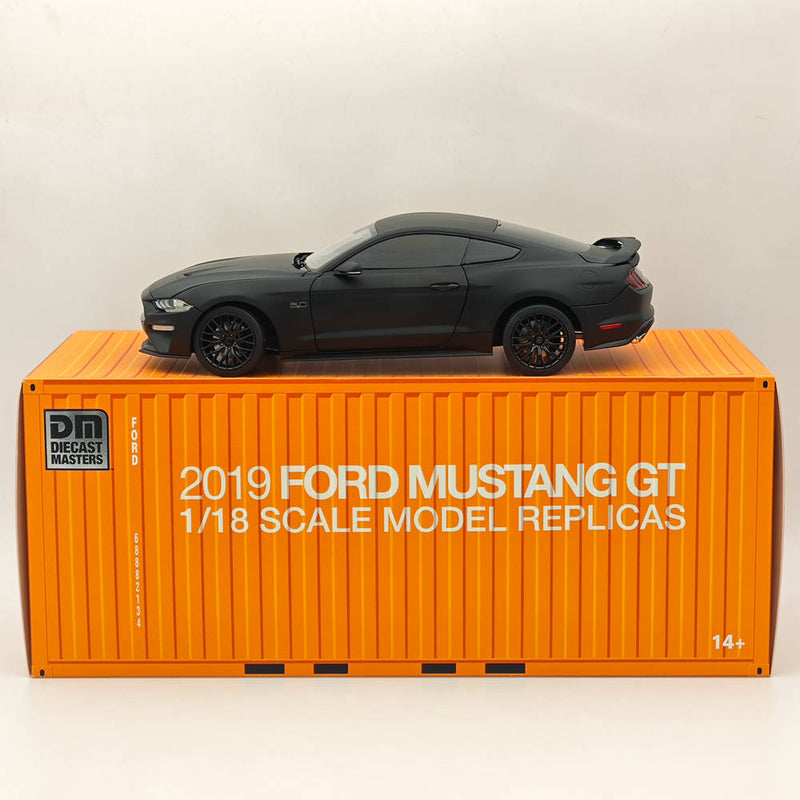 DM 1/18 Scale Model Replicas Ford Mustang GT 2019 Matte Black RHD Diecast Car Miniature Hobby