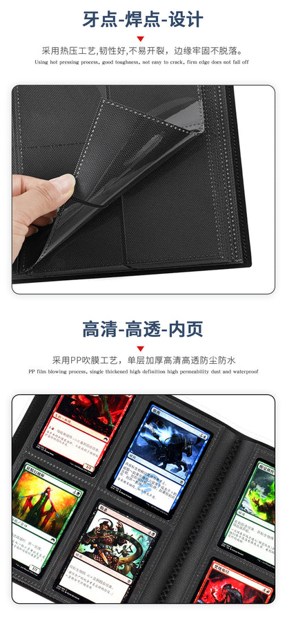 4 Pocket PP TCG CCG Card Binder with Elastic Strap Trading Card Storage Album