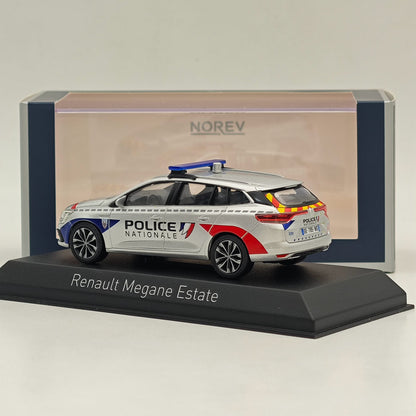 1/43 Norev Renault Megane Estate 2022 Police Nationale CRS Silver Diecast Model