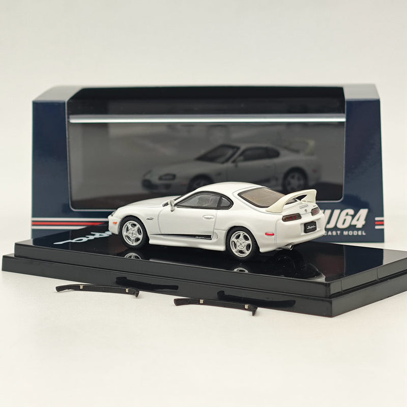 Hobby Japan 1/64 Toyota SUPRA RZ JZA80 GENUINE CUSTOMIZED VER with ActiveSpoiler White HJ643042W Diecast Models Car Collection