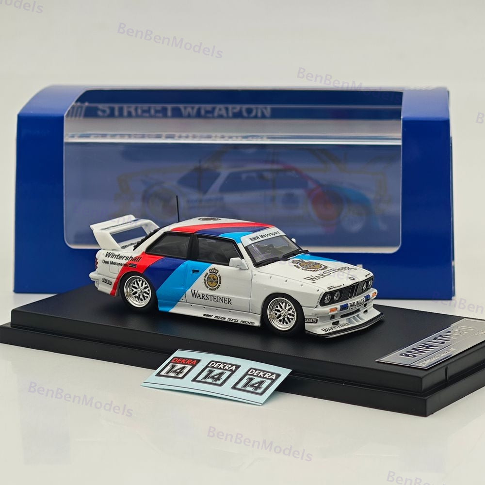 1/64 SW BMW LTO E30 M3 - Warsteiner Racing White Diecast Model Car Collection