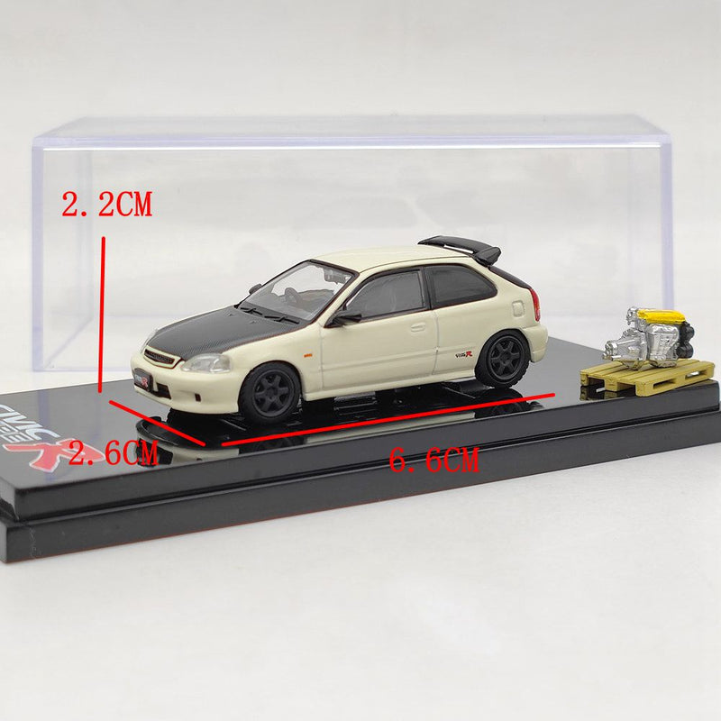 Hobby Japan 1/64 Honda Civic TYPE R (EK9) With Engine Display Model HJ642016EW