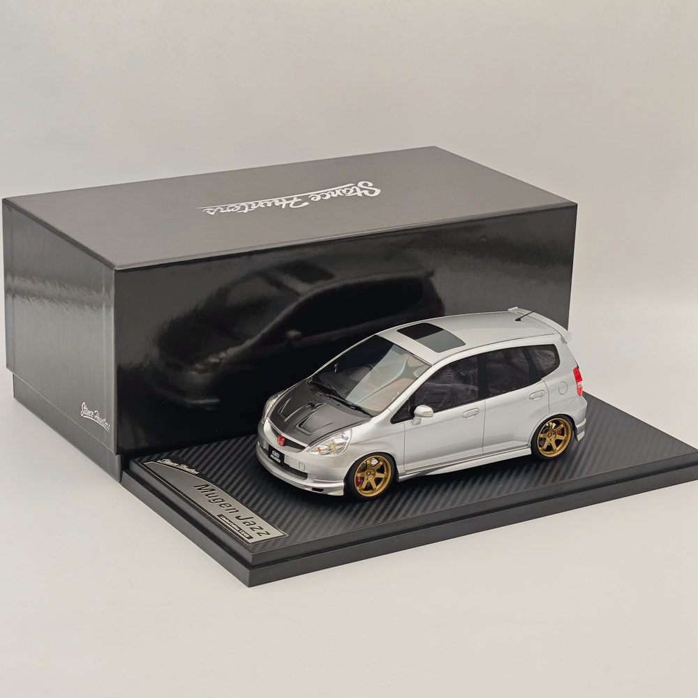 Stance Hunters 1/18 Honda Fit JAZZ Mugen Version Argent Résine Modèles De Voiture Collection Limitée 