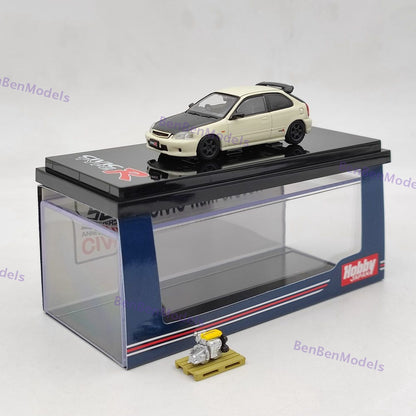 1/64 Hobby Japan Civic TYPE R (EK9) With Engine Display Model HJ642016EW White