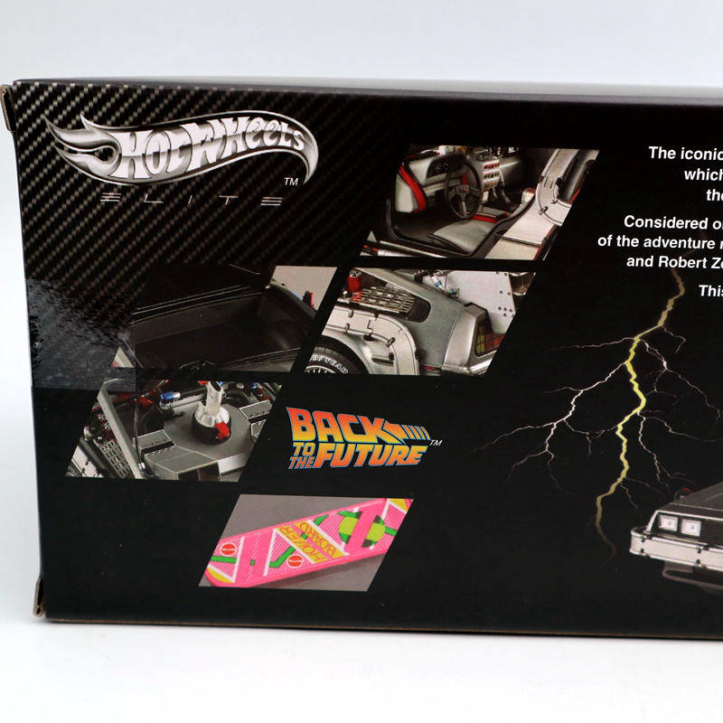 Hot Wheels 1/18 Elite Back To The Future Time Machine BCJ97 Diecast Model Car Collection Auto Gift