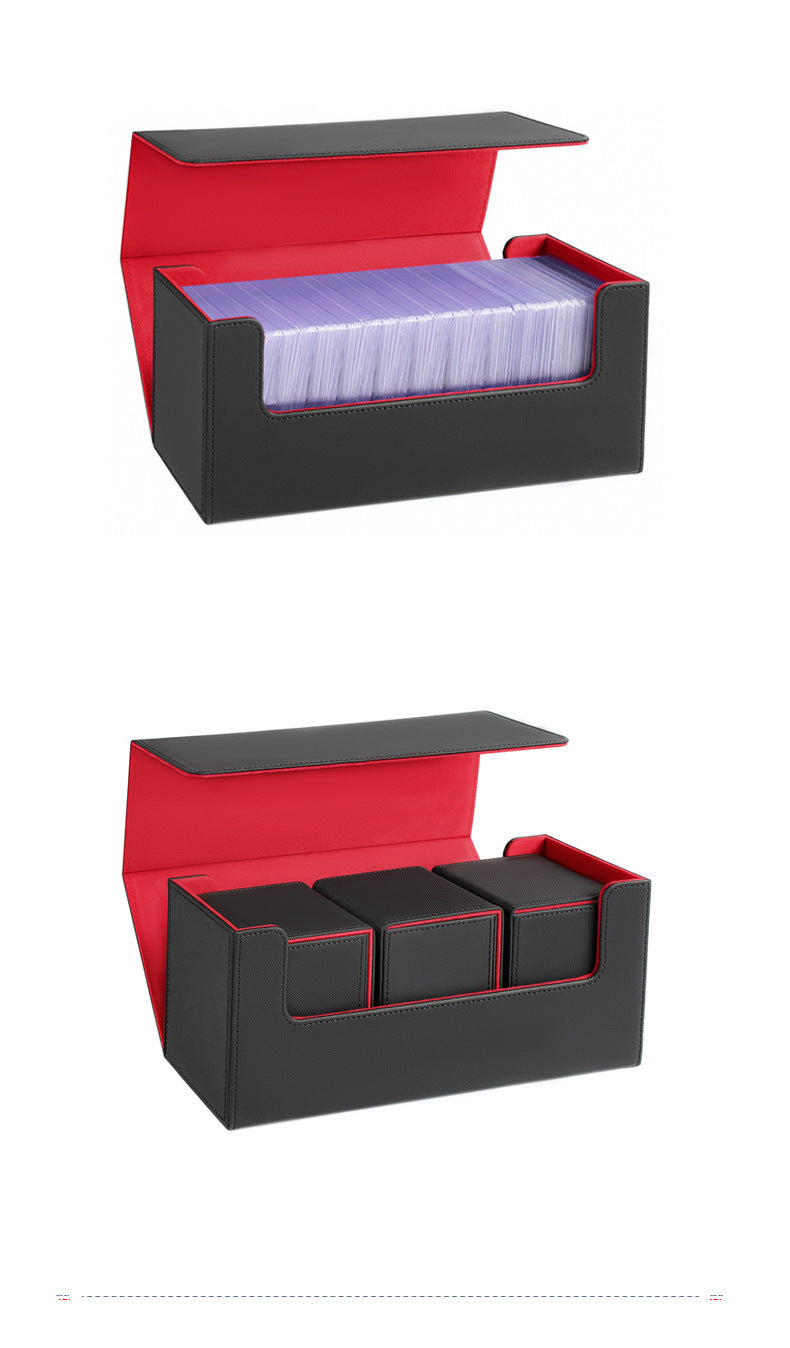 Strong Magnet PU Deck Box Flip Cover Card Brick Storage Case For Standard TCG Collectible Trading Cards