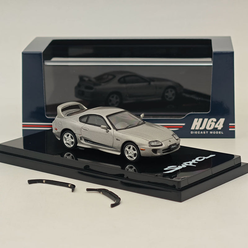 Hobby Japan 1/64 Toyota SUPRA RZ JZA80 GENUINE CUSTOMIZED VER with ActiveSpoiler HJ643042S Diecast Models Car Collection