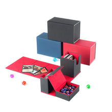 Portable Magnetic Flip Trading Card Box Grid Texture PU Leather Card Organizer Multi-function Game Card Storage Deck Case