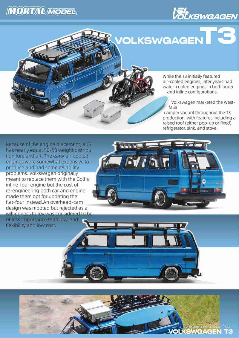 Pre-sale Mortal 1:64 Volkswagen VW T3 Van Collection Diecast Toys Car Models Miniature Hobby Gifts