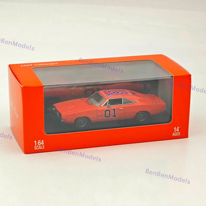 1:64 Mini Forge 1969 Charger General Lee Red Diecast Metal Car Limited