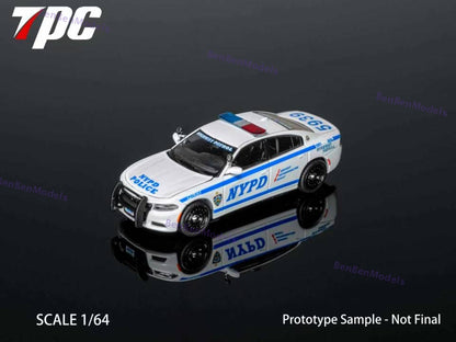 Pre-sale 1:64 TPC Dg Charger PURSUIT / NYPD Livery Police Car Hood Opens Alloy