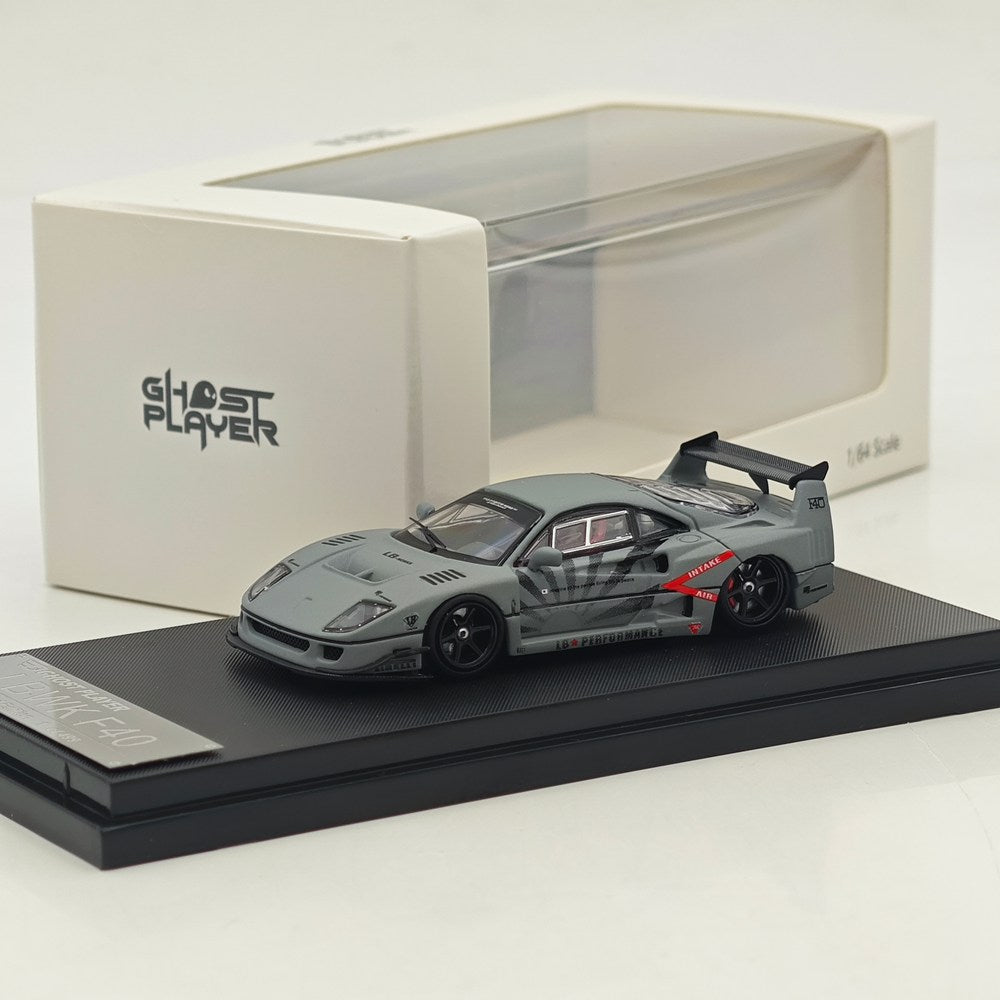 1/64 Ghost Player F40 LBWK Battle Grey Widebody Modified Alloy Model Car Limited Collection
