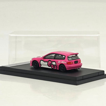Street Weapon SW 1:64 EG6 Hatchback Sports Model Pink JDM Classic Diecast Metal Car Limited Edition