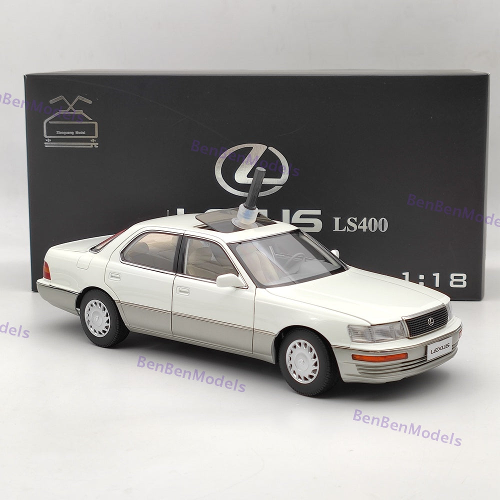 1/18 Toyota Lexus LS400 First Generation White Diecast Model Car Collection Open