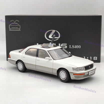 1/18 Toyota Lexus LS400 First Generation White Diecast Model Car Collection Open