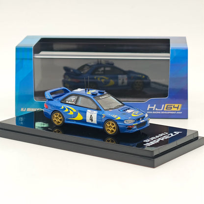 1/64 Hobby Japan SUBARU IMPREZA WRC 1997 #4 TOUR DE CORSE Blue Diecast Models