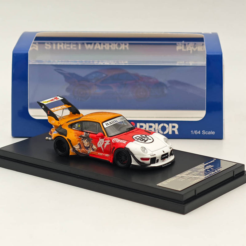 Street WARRIOR SW 1:64 Dragon Ball RWB 993 911 Racing Sports Pink Model Diecast Metal Car Collection