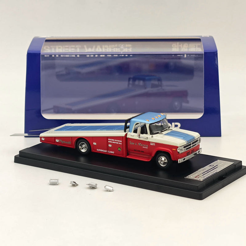 1/64 STREET WEAPON 1970 DODGE D300 RAMP TRUCK Car Transporter Diecast Model