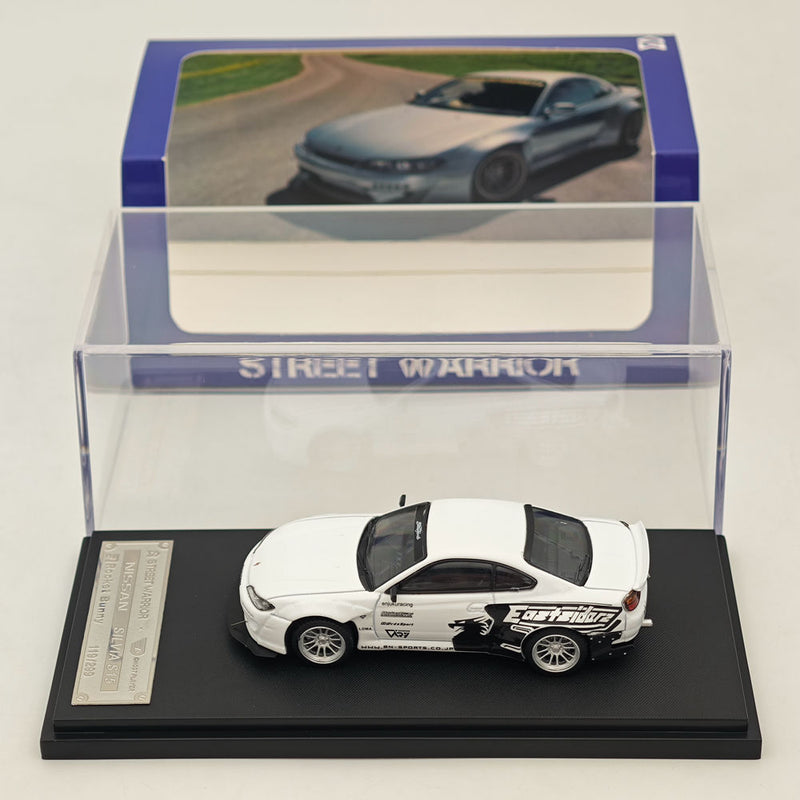 1/64 SW Nissan Silvia S15 Pandem Rocket Bunny White Diecast Models Car