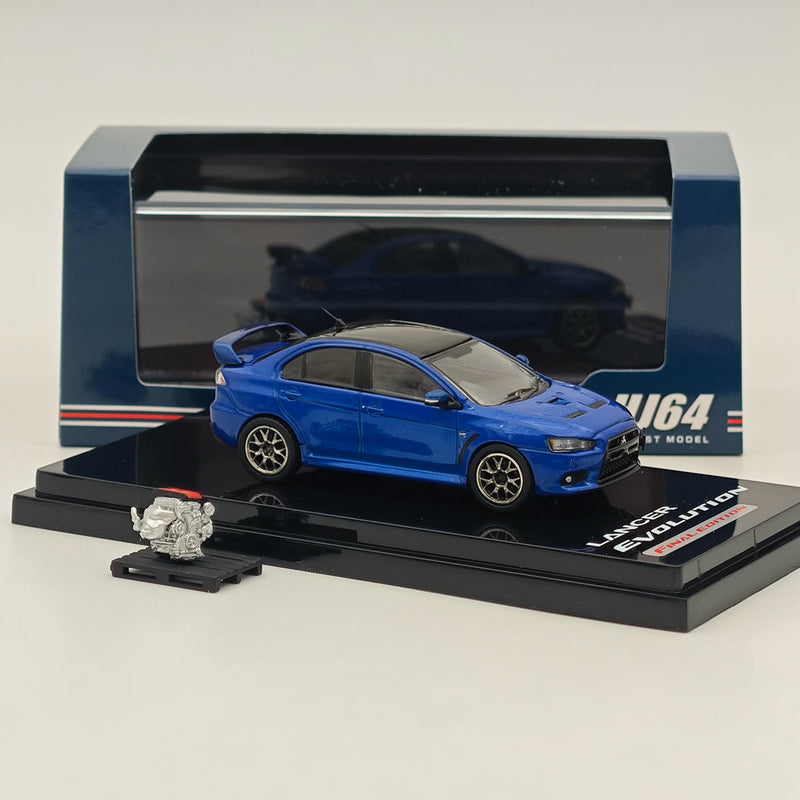 Hobby Japan 1/64 Mitsubishi Lancer Evolution X Final Edition Blue HJ642053CBL