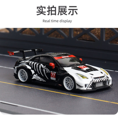 Decode 1:64 35gr-rr Bone Dragon Painting Gtr35 Alloy Diecast Car Model Collection Gifts