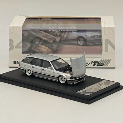 Mortal 1:64 BMW E34 M5 TOURING Wagon Openable Hood Diecast Toys Car Models Hobby Collection Gifts