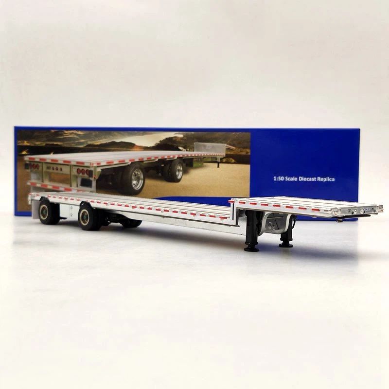 Weiss Brothers 1:50 drop deck Trailer Only WBR027-1700 Diecast Models Truck Aluminum/Black