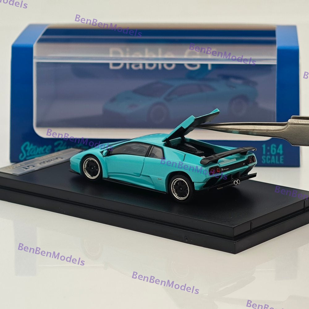 1:64 SH Blue Diablo GT 1998 Racing Sports Model Diecast Models Car Limited