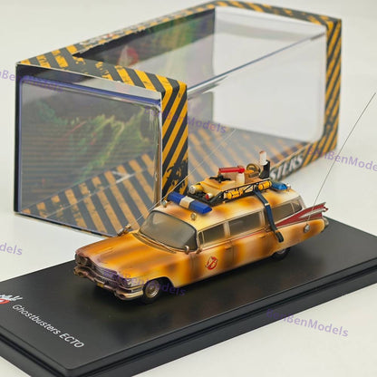 1:64 YS Ghostbusters Ecto-1 Dirty Version Diecast Model Minicar Limited