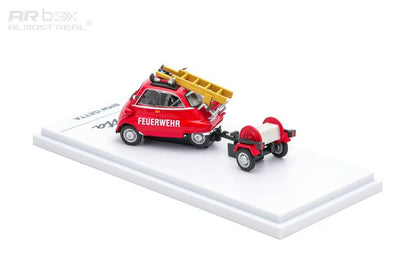 AR box 1:64 Isetta Red with Trailer Fire Dept Set Precision Diecast Model Car