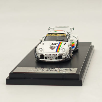 1:64 SW White 911 RWB 993 Apple #89 Modèle de voiture de sport de course en métal moulé sous pression 