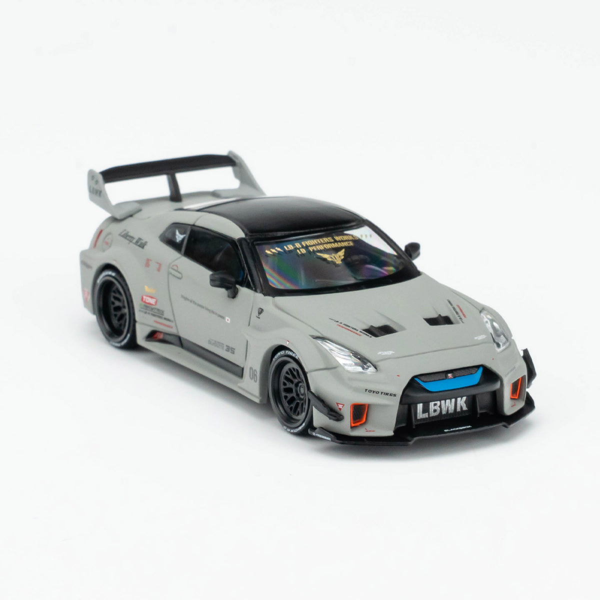 Minigt 1:64 GT R 35gt rr Combat Gray Lbwk Modified Alloy Car Model 1248