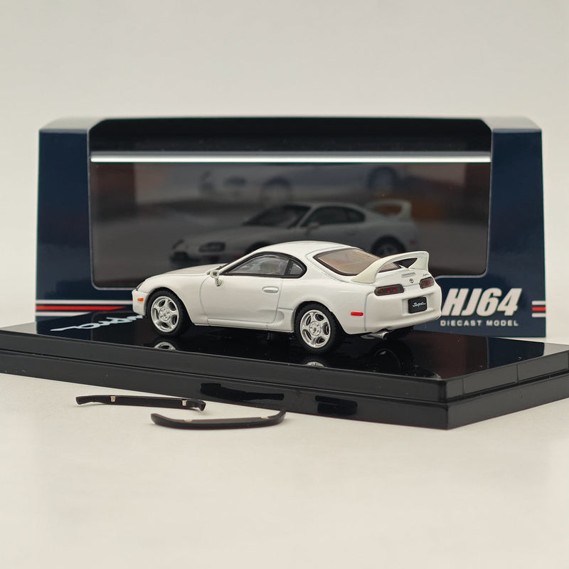 Hobby Japan 1/64 Toyota SUPRA RZ JZA80 with Active Spoiler Parts White HJ642042W Diecast Models Car Collection