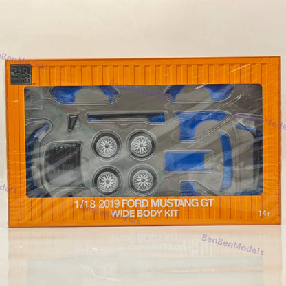 DM 1/18 Scale Model Replicas Ford Mustang GT 2019 Widebodykit Pack RHD Blue