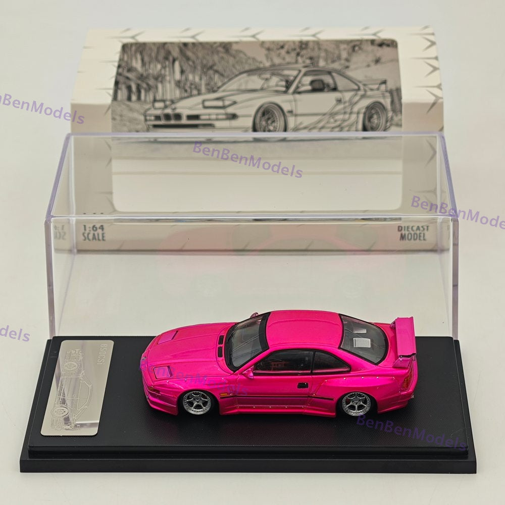 1/64 Rhino Model RM 850CSi E31 Pink Coupe WideBody Sport Model Diecast Metal Car