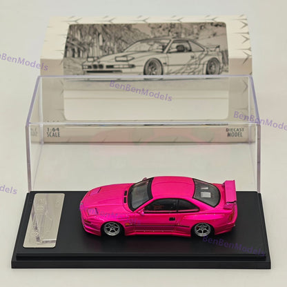 1/64 Rhino Model RM 850CSi E31 Pink Coupe WideBody Sport Model Diecast Metal Car