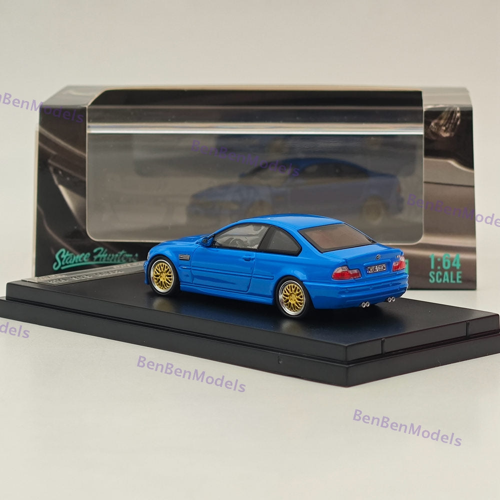 1:64 SH M3 E46 Blue Coupe Racing Sports Model HIGH REV SERIES Diecast Model Car
